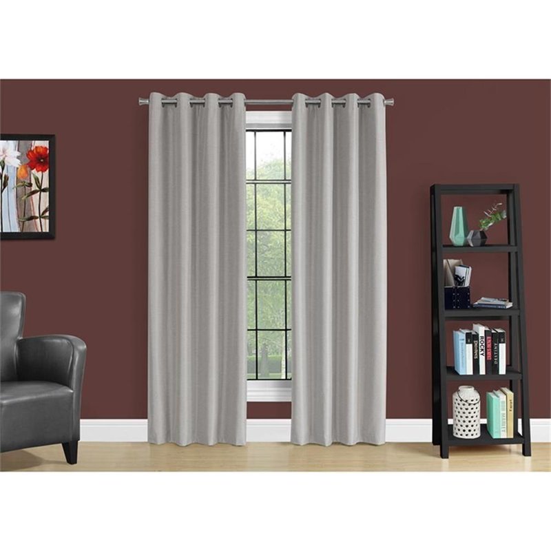 Thermal Insulation Grommet Curtain Panel Set - Grey, 54x84 Inches