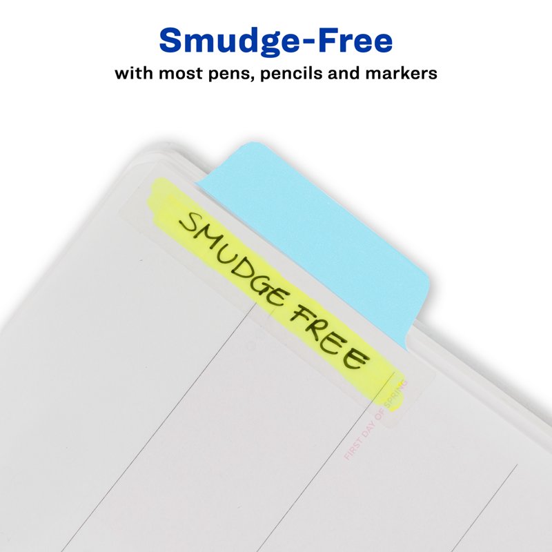 Repositionable Pastel Page Tabs - 24 Assorted 2.5x1 Inch Office Labels