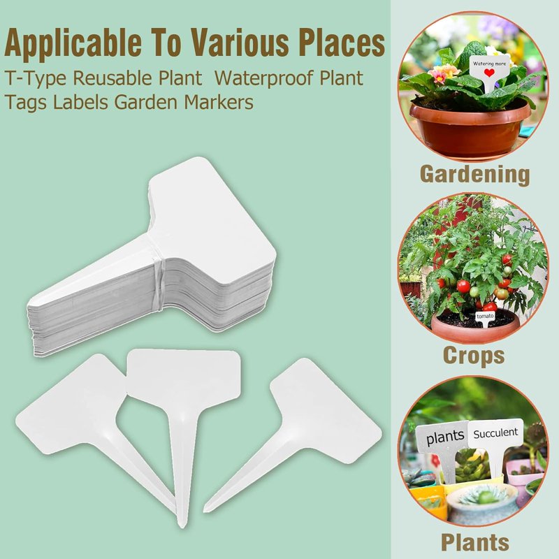 100 Pcs Waterproof Plant Labels Garden Markers with Pen - Outdoor & Reusable