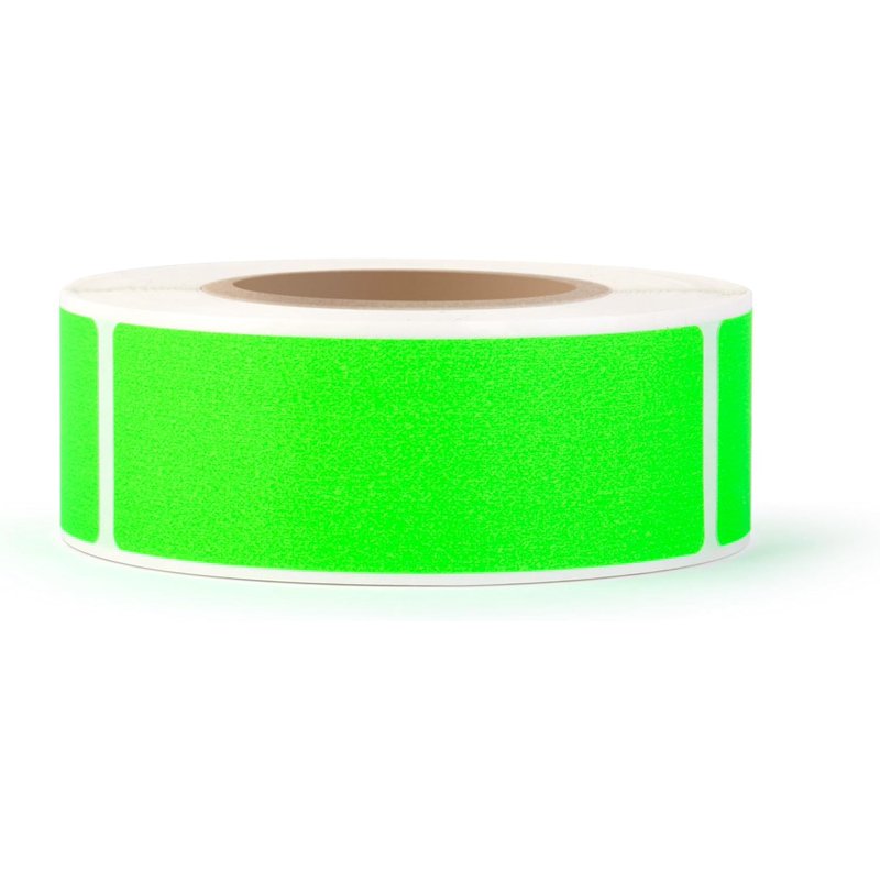 250pcs Fluorescent Green Rectangle Sticker Labels - 1x3 Inch for Inventory & Organization