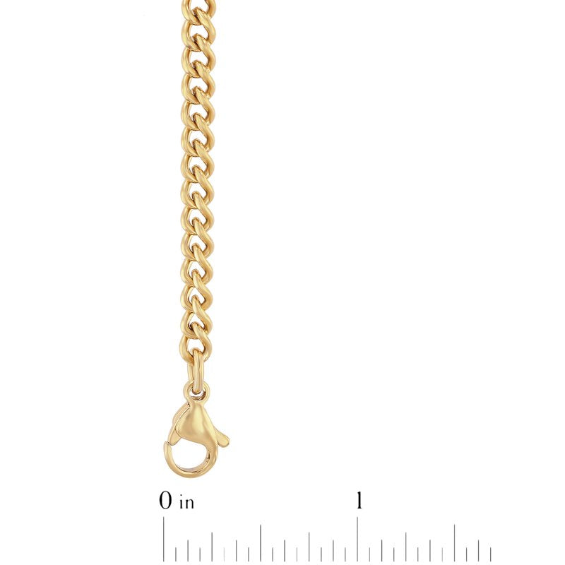 Men's Stainless Steel Gold-Tone 18-Inch Flat Curb Chain Necklace - Unisex Jewelry