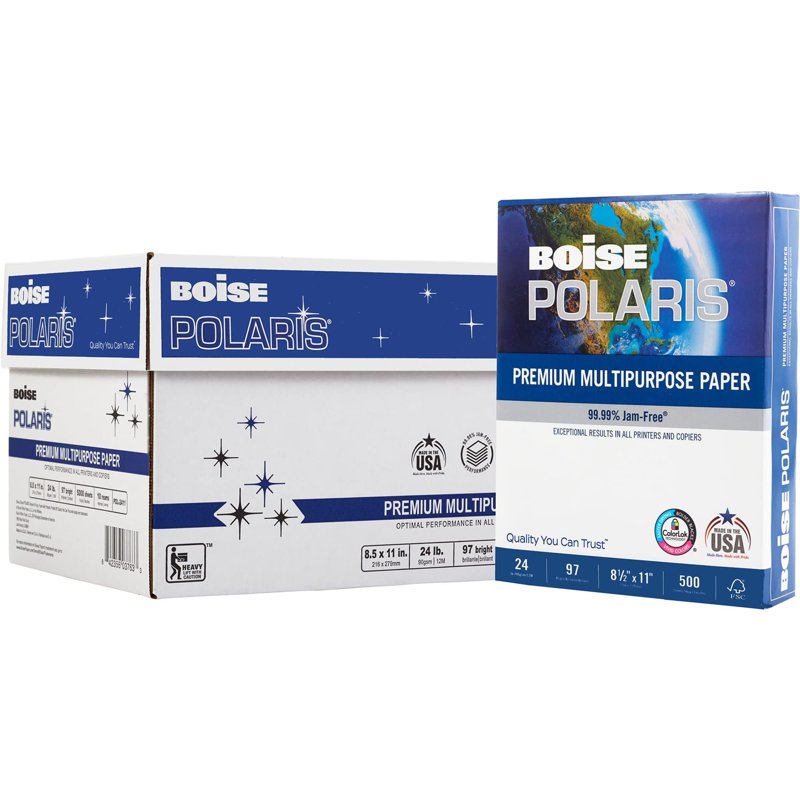Premium Multipurpose Copy Paper - 8.5 x 11 inch, Bright White, 24 lb, 10 Ream