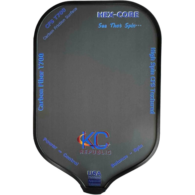 Pickleball Paddles - USAPA Approved T700 Carbon Fiber, 16mm Honeycomb Core, High Spin Textured Surface