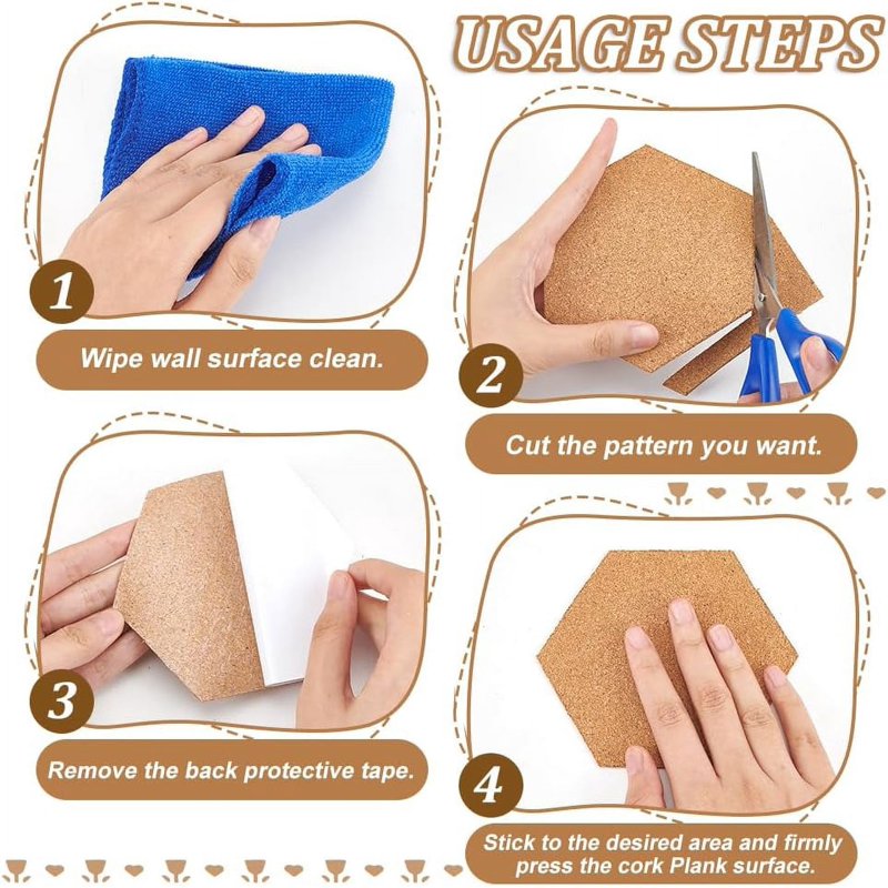 Self-Adhesive Cork Sheet Roll 98.4 x 7.8 Inches for DIY Crafts Wall Decor