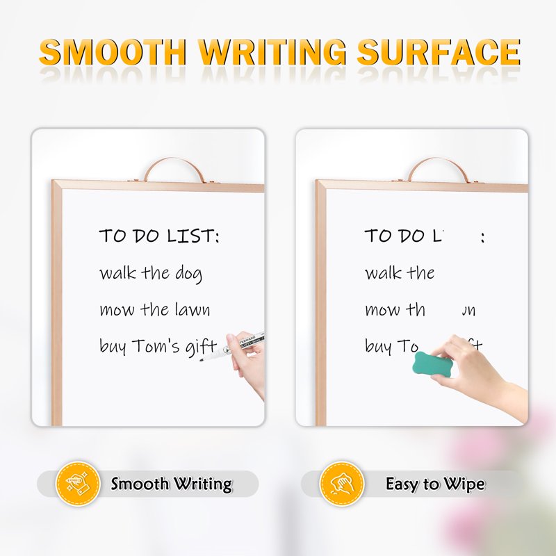 Magnetic Double-Sided Wall Whiteboard - 12x16 inch Portable Dry Erase Board