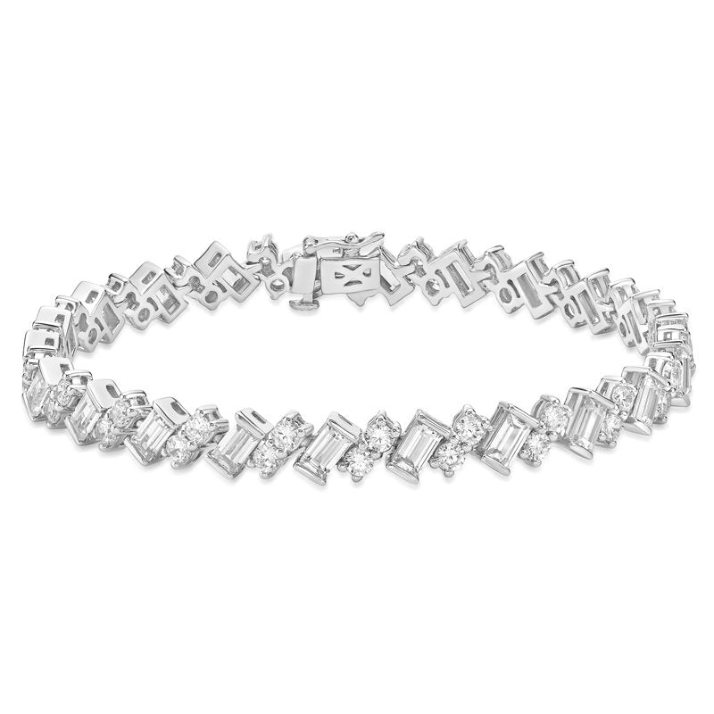 Simulated White Diamond Tennis Bracelet 925 Sterling Silver Criss Cross Jewelry
