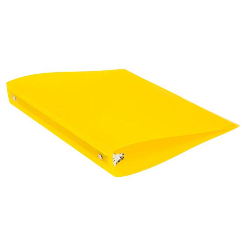 1 Inch Yellow Plastic Binder - 3 Ring Office Organizer, 11.5 x 10.25
