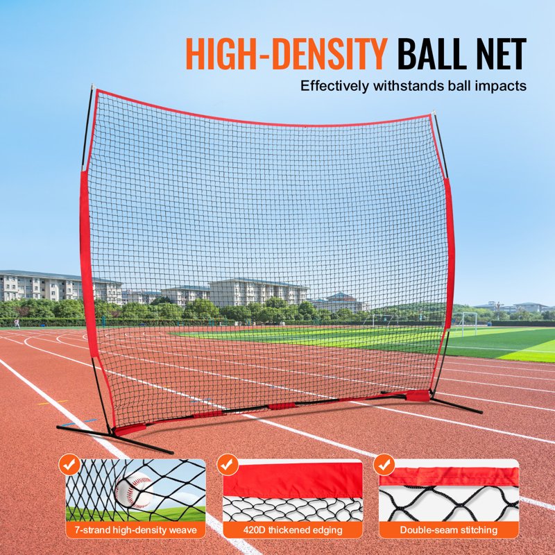 Portable Sports Barrier Net 12x9 ft Backstop for Baseball Softball Soccer Lacrosse