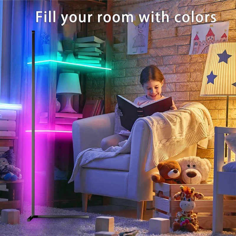 2-Pack RGB Floor Lamps with App Control, Music Sync, Remote & USB Plug-in