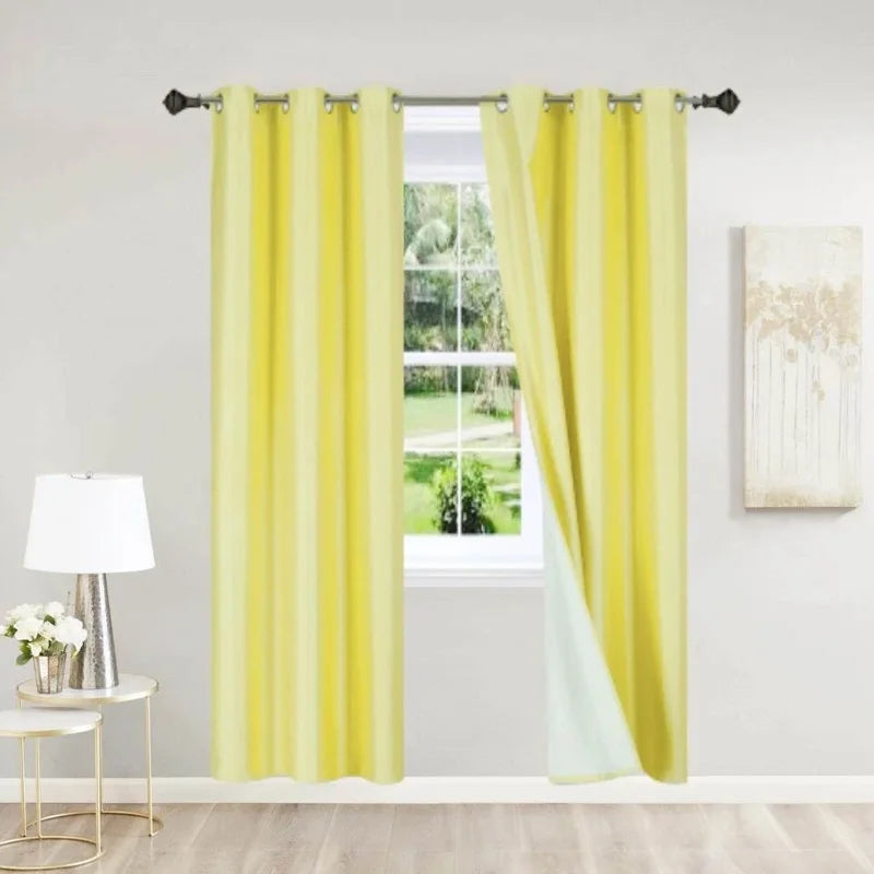 Blackout Window Curtain Panels 2-Pack - 84 Inch Light Blocking Bedroom Drapes