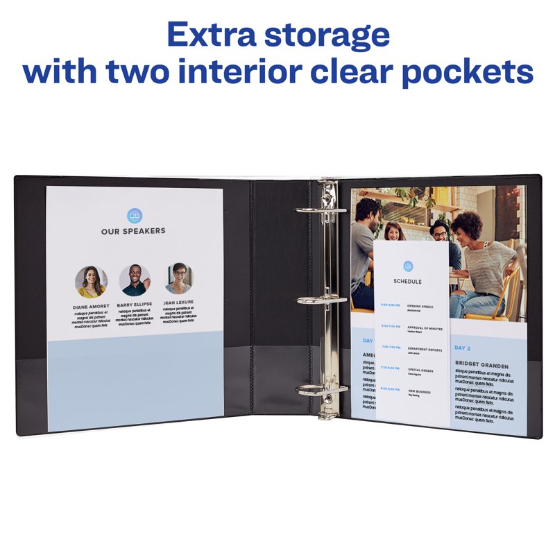 2-Inch Durable View 3 Ring Binder - Blue, Slant Rings, Heavy Duty