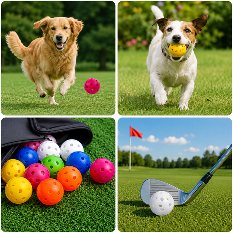 Practice Golf Balls 50 Pack - Durable 42mm Plastic Golf Training Balls for Backyard and Range
