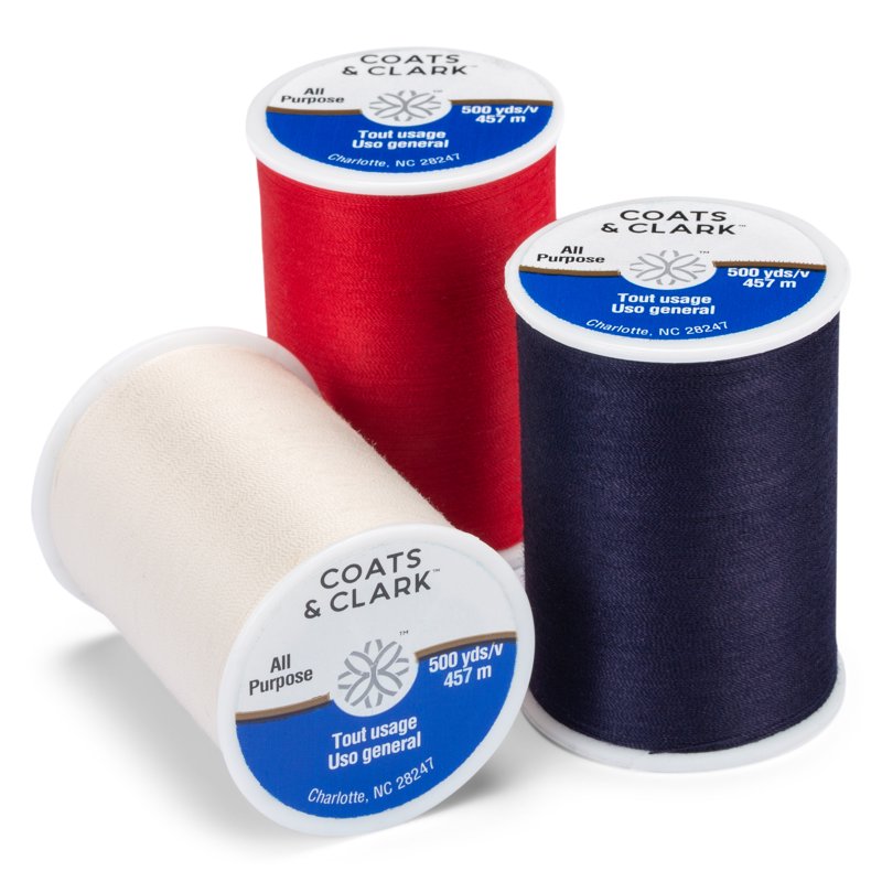 All-Purpose White Polyester Thread 6-Pack - 500 Yards for Sewing