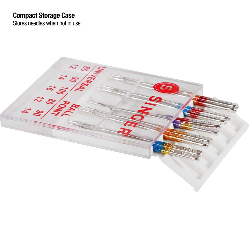 Universal & Ball Point Sewing Machine Needles Set - 10 Pack for All Fabrics