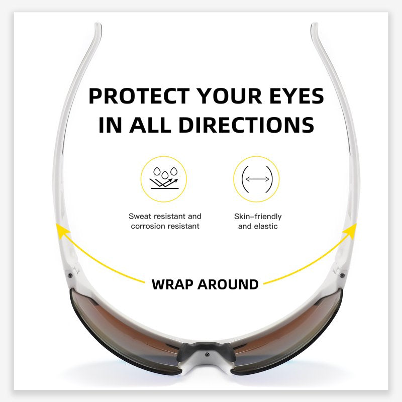 Sport Sunglasses UV400 Wrap Around Cycling Running Baseball Sun Glasses