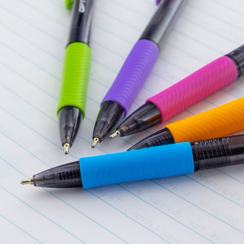 Multi-Color Gel Pen 5-Color Retractable Ballpoint Pen with FUSE Tech Ink, 0.7mm - Pack of 12