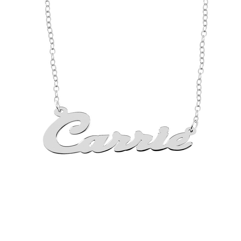 Personalized Script Name Necklace with Chain - Sterling Silver or Gold