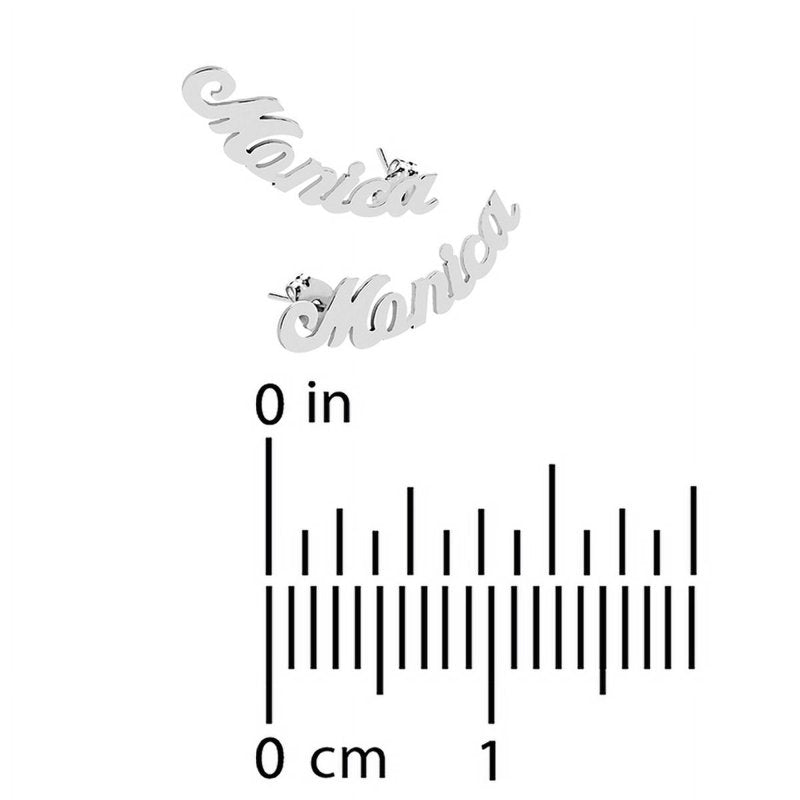 Personalized Script Name Earrings - Sterling Silver & Gold Custom Jewelry