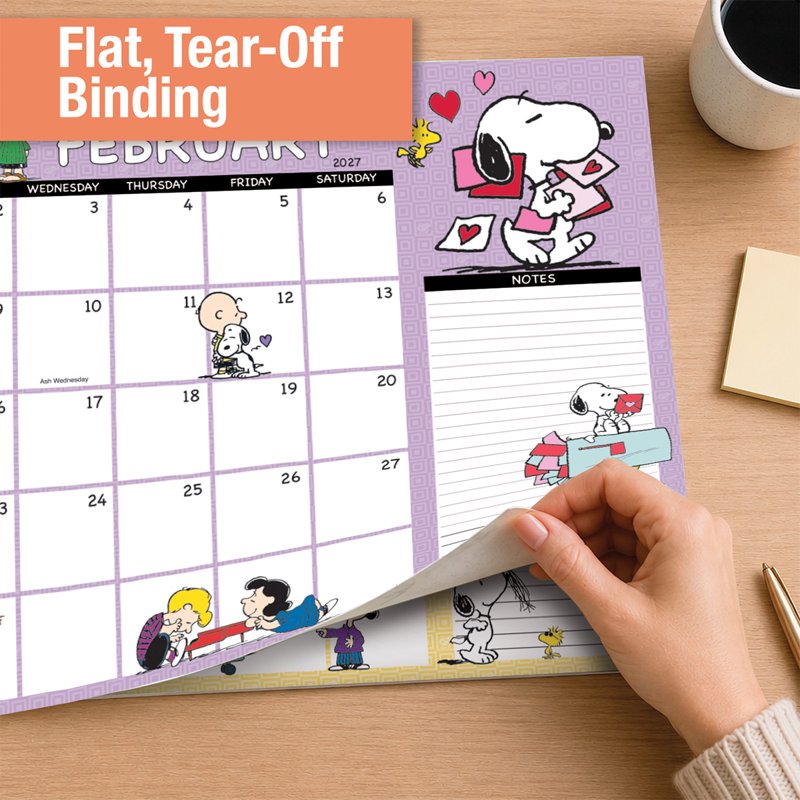 Peanuts Desk Calendar Pad 2027–2028 Large 11x16.25 Inch 24-Month Office Organizer