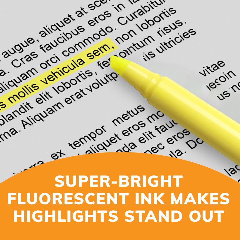 Yellow Highlighters Set with Chisel Tip - 12 Pack Office & School Supplies