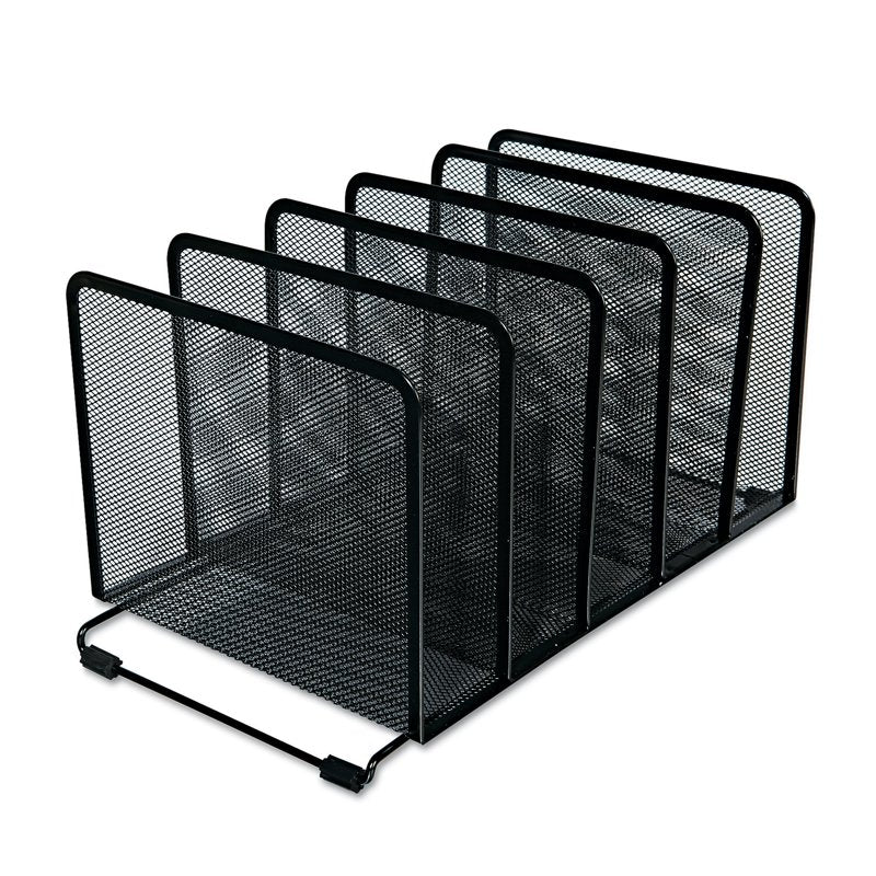 Letter Organizer File Sorter - Mesh Desk Storage for Legal Size Files, Black