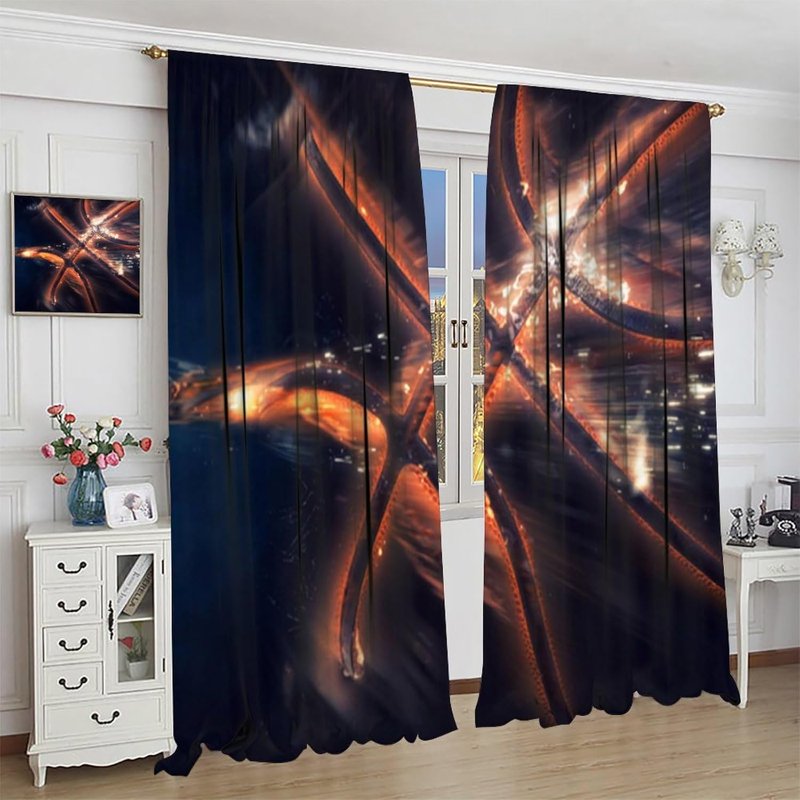 Children's Basketball Theme Window Curtains - Insulated Kids Room Drapes, 2 Panels