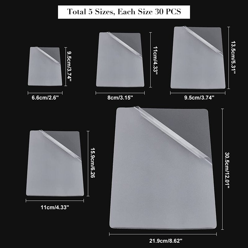 150 Pcs Thermal Laminating Pouches Clear Photo & Document Protectors 2Mil