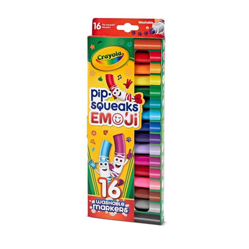 Emoji Stamp Washable Markers Set - 16 Vibrant Colors for Kids & Crafts