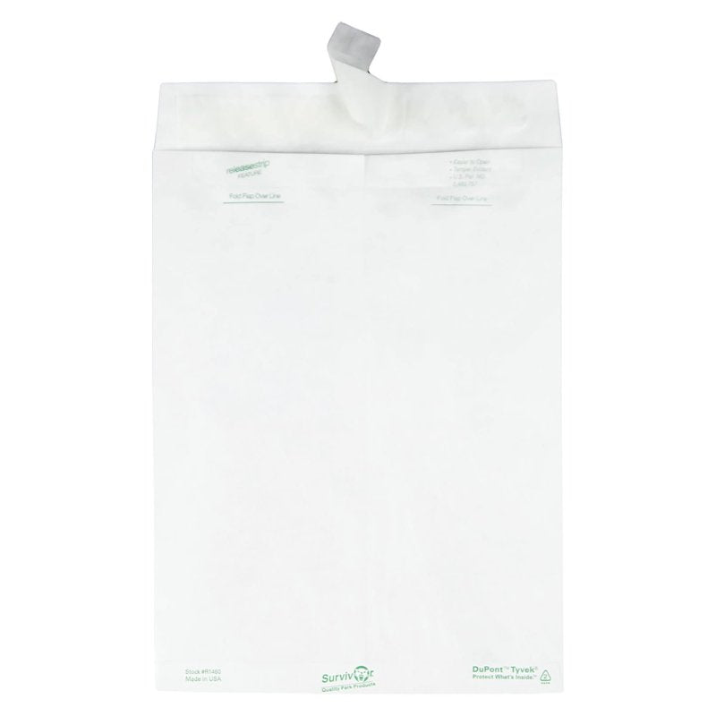 9x12 Water-Resistant Tyvek Envelopes - White, Pack of 100