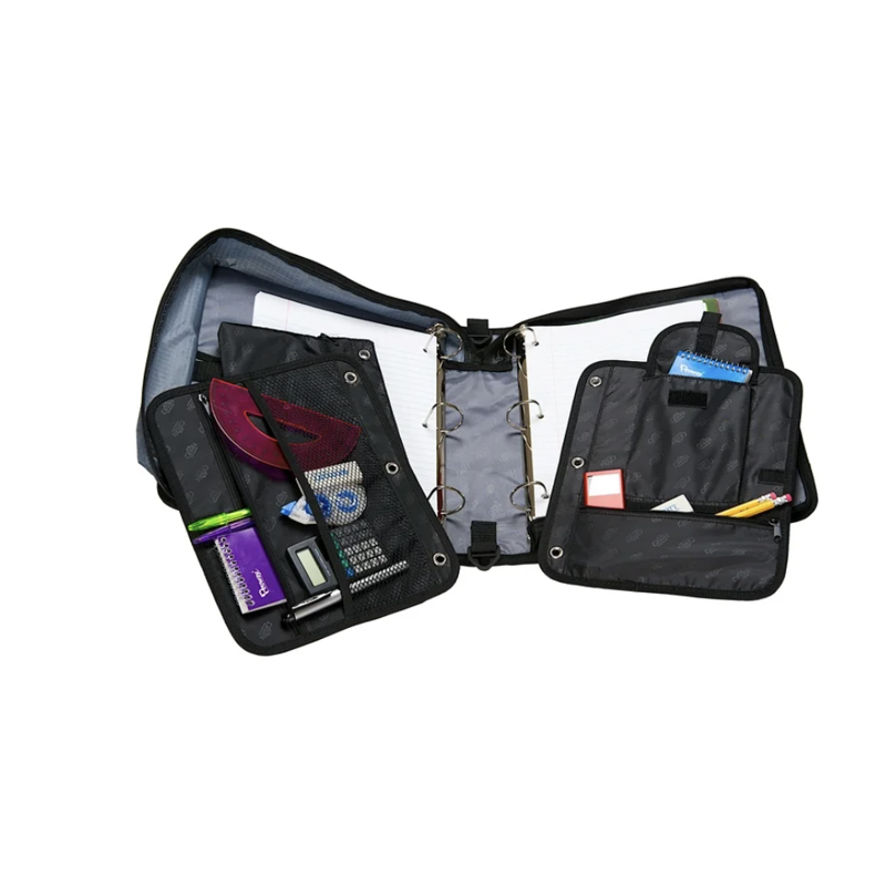 2-in-1 Zipper Binder with Handle & Shoulder Strap, Organizer for Documents & School Supplies