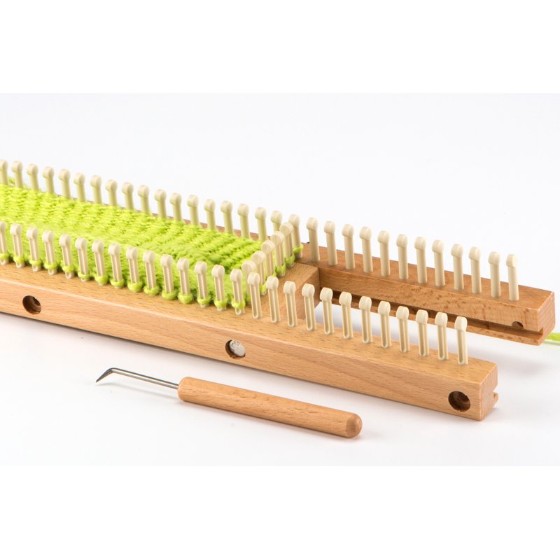 Wood Adjustable Knitting Loom Kit for Beginners - All-in-One 104 Pegs
