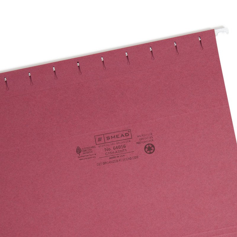 Colored Hanging File Folders with Tabs - 25 Pack, Office Organization