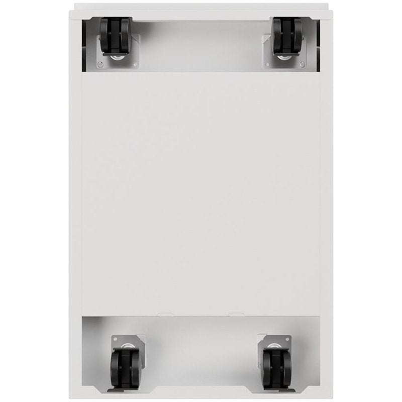 20-Inch Metal Mobile Pedestal Filing Cabinet with 3 Drawers, White