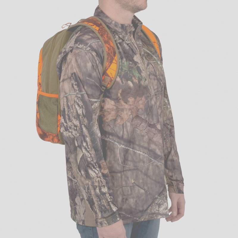 Terrain Delta Mossy Oak Break-Up Blaze Camo Hiking Backpack - Large Capacity, Adjustable Straps