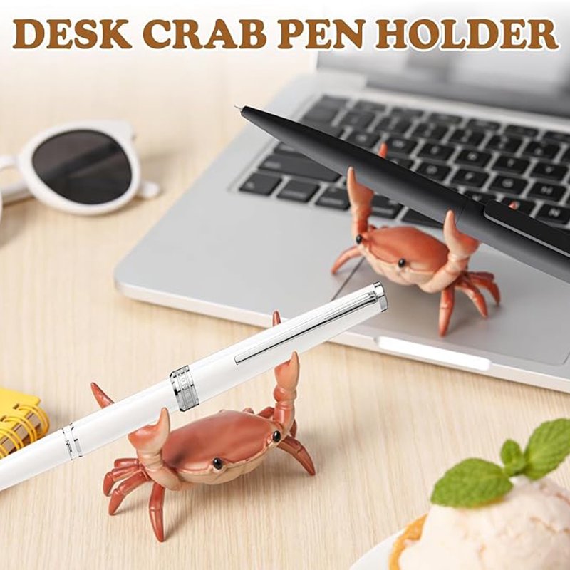 Crab Pen Holder Desk Organizer, Cute Small Item Storage for Office & Home