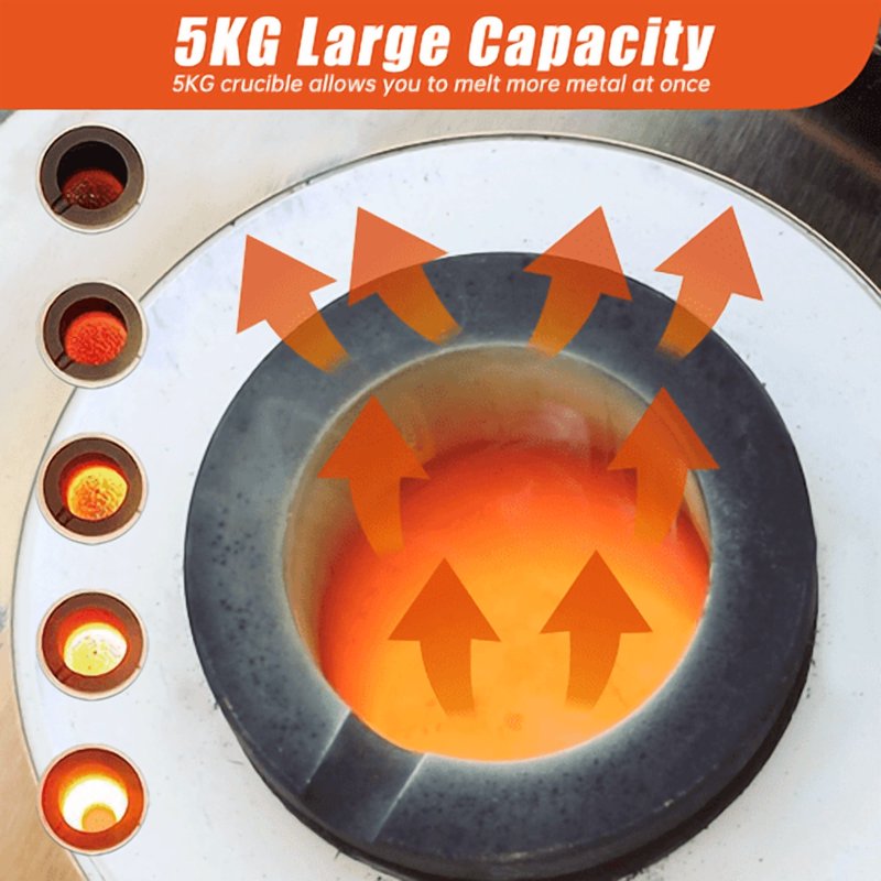 Electric Metal Melting Furnace 5KG Capacity for Gold Silver Copper Aluminum