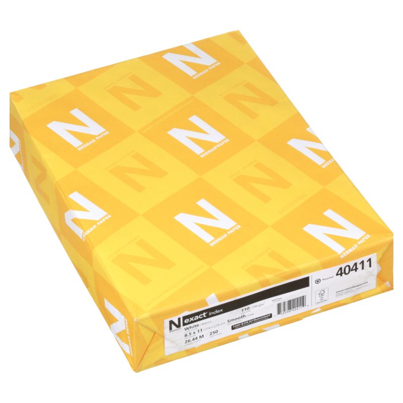 Index Cardstock White 8.5 x 11 Inches, 110 lb/199 GSM, Pack of 250 Sheets