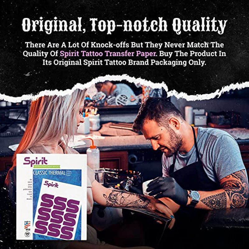 Tattoo Transfer Paper Sheets for Professional Stencil Printing - High Visibility, 25 Sheets