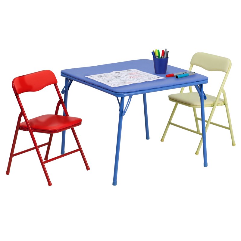 Kids Colorful Folding Table and Chair Set - Safety Features & Easy Clean