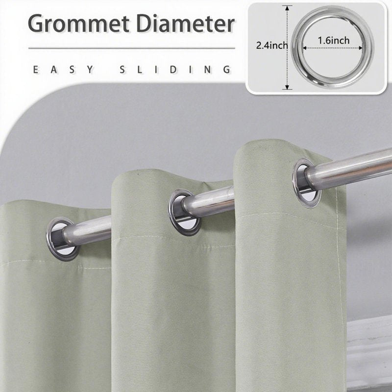 Blackout Grommet Curtain with Thermal Insulation - Light Blocking Window Curtain for Bedroom