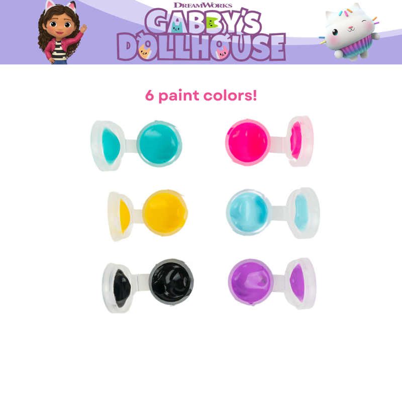 Kids DIY Paint Set for Ceramic Figurines - Gabby’s Dollhouse Character Craft Kit