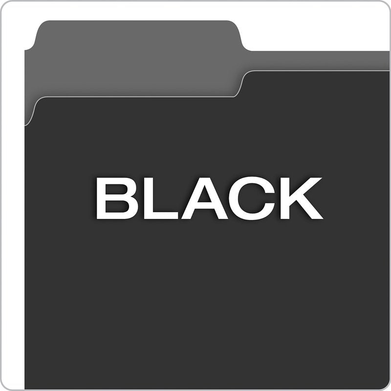 Interior File Folders 1/3 Cut Top Tab Letter Size Black 100 Pack