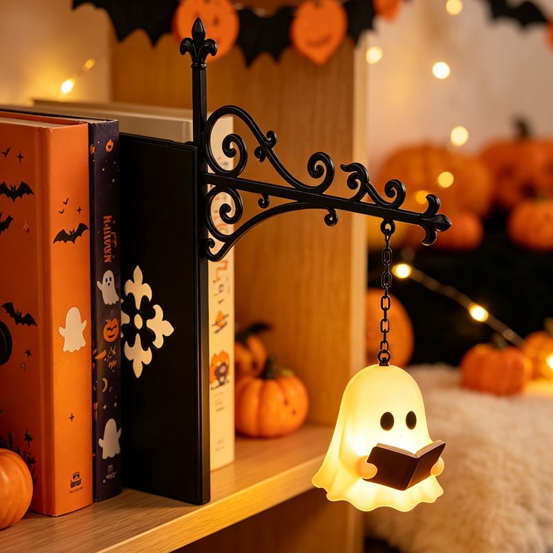 Ghost Library Decorative Bookshelf Lighting - 9.3 Inch Reading Ghost Shelf Insert (Variation: Ghost Lamp-12-Bookshelf)