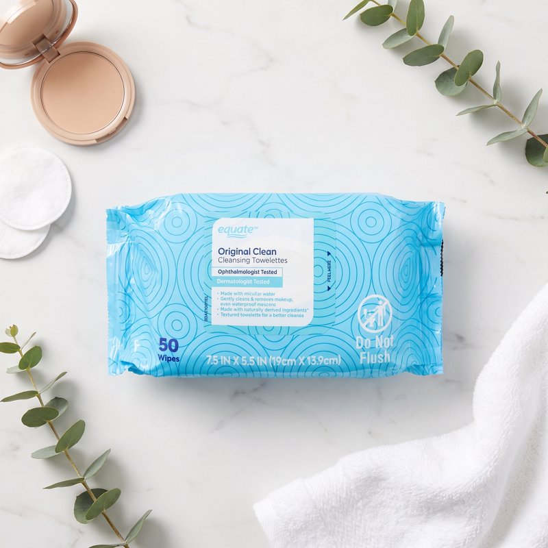 Cleansing Wipes - Gentle Face & Body Disposable Towelettes, 100 Count