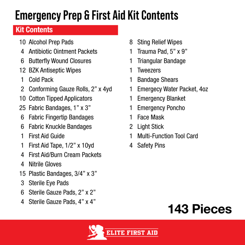 First Aid and Emergency Kit - 143 Pieces Waterproof Survival Medical Supplies