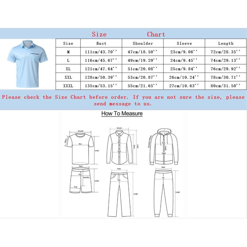 Men's Breathable Polo Shirts with Pocket – Comfortable Casual T-Shirts