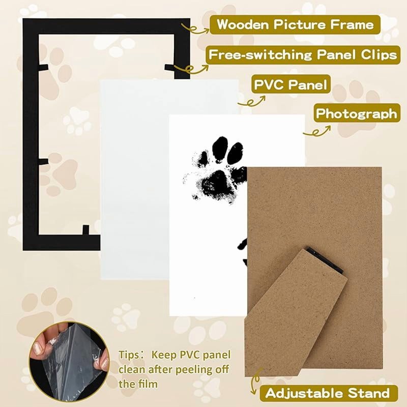 Pet Paw Printing Kit for Dog & Cat Memory Keepsake - Inkless Impression Set