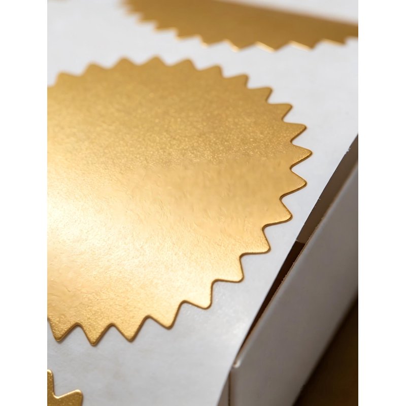 Gold Embossed Seal Stickers 2 Inch Set of 500 for Notary & Packaging