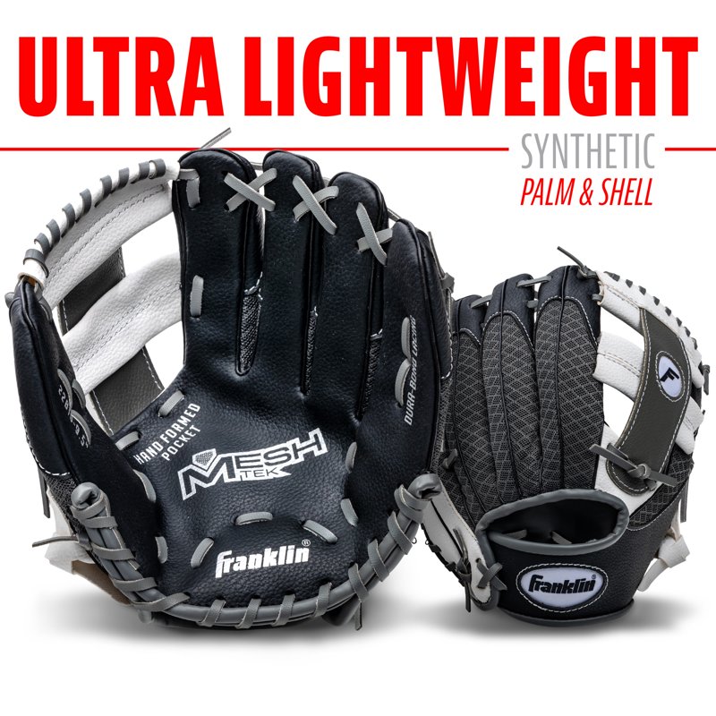 Kids Teeball Glove and Ball Set - Lightweight Mesh Construction, 9.5 Inch