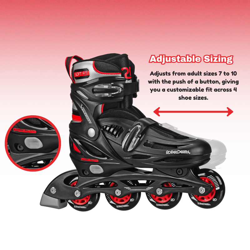 Adjustable Inline Skates for Adults & Teens Size 7-10 - Lightweight & Ventilated